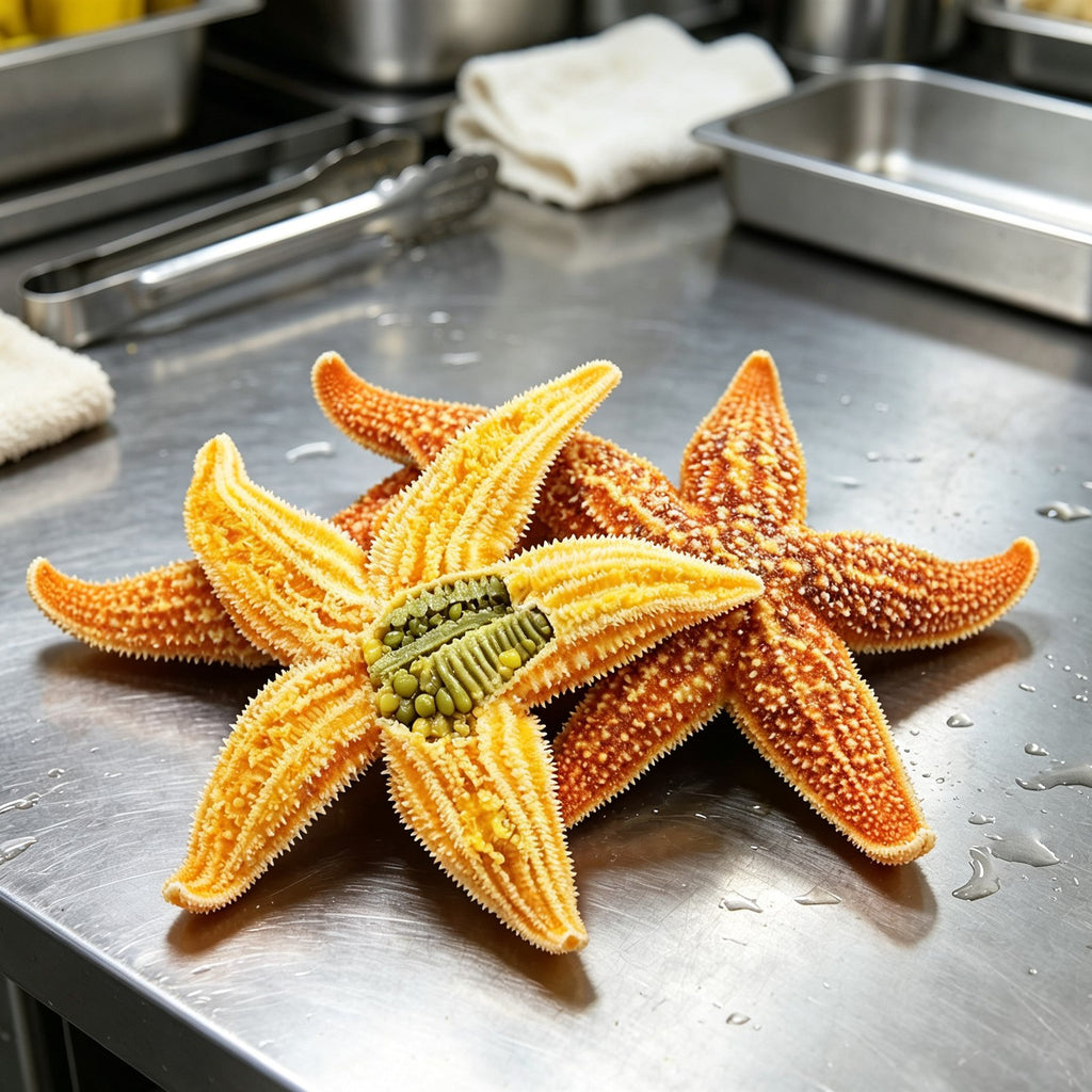 Fresh Orange Starfish Seafood Delicacy