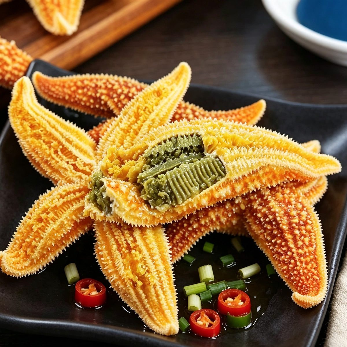 Fresh Orange Starfish Seafood Delicacy