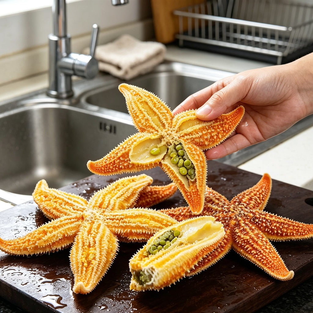 Fresh Orange Starfish Seafood Delicacy