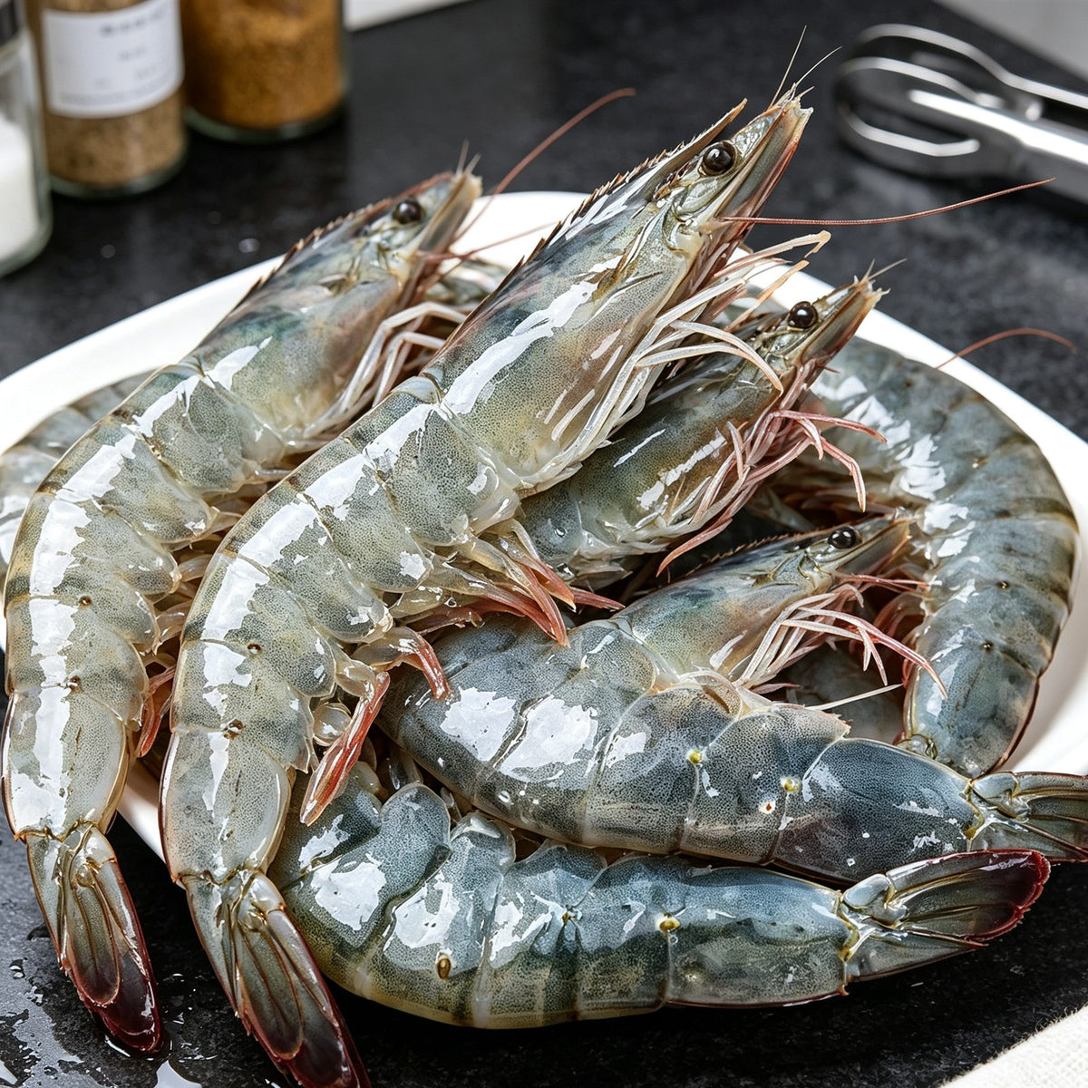 Fresh Whole Raw Grey Prawns